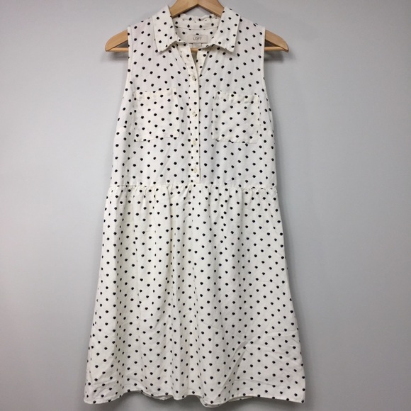 loft white polka dot dress